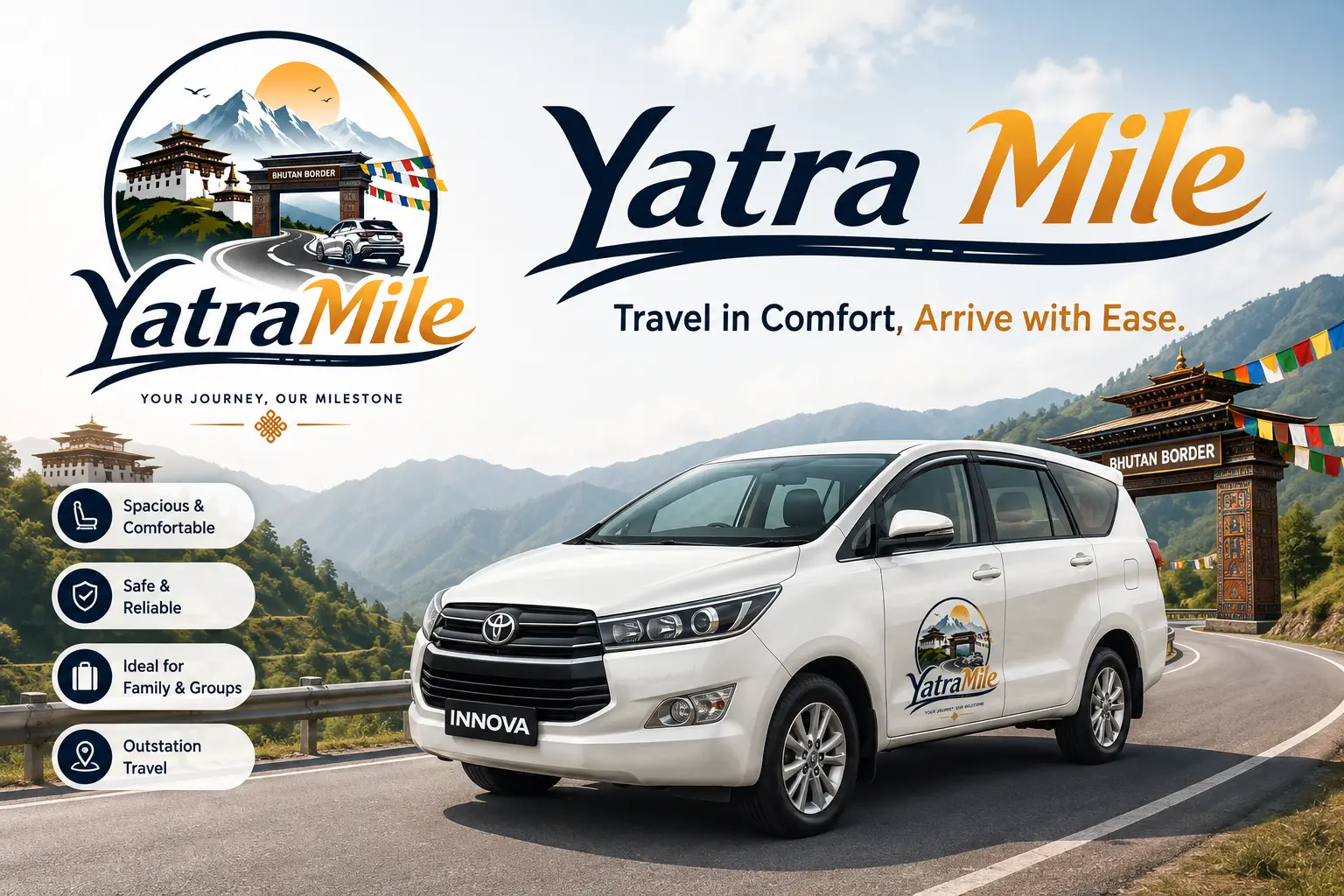 Innova taxi used for Local / Outstation transfers by YatraMile, Jaigaon